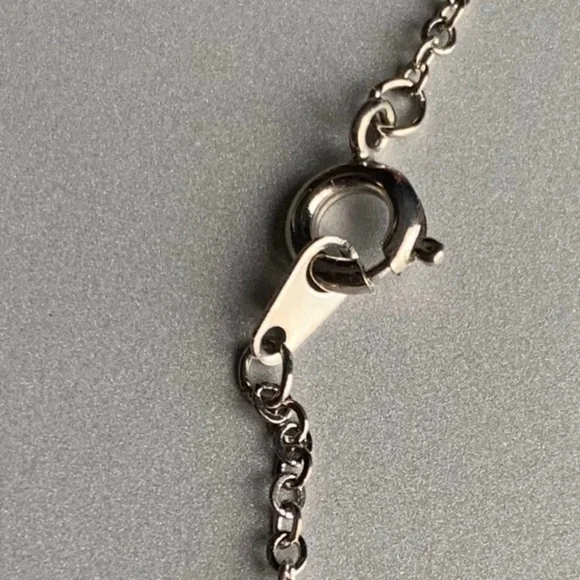 10k White gold Pink gemstone wavy necklace - Picture 5 of 10